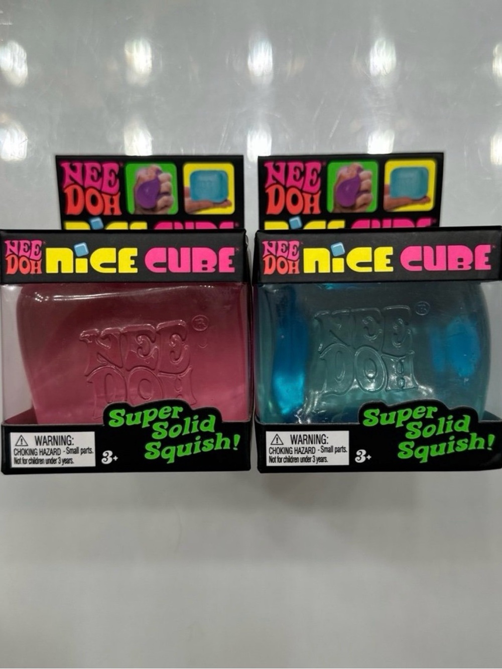 2x Blue And Pink NEE DOH Super Solid Squish! Fidget Toys (Ready To Ship)